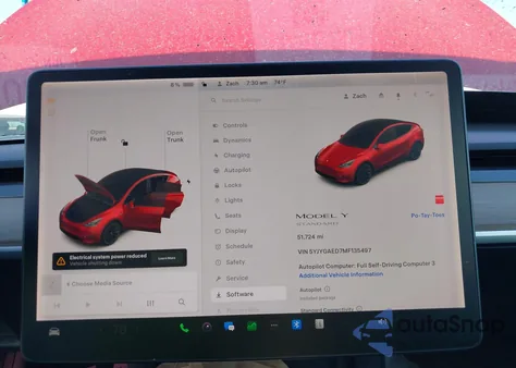 2021 Tesla Model Y из США, поврежденный, VIN 5YJYGAED7MF135497